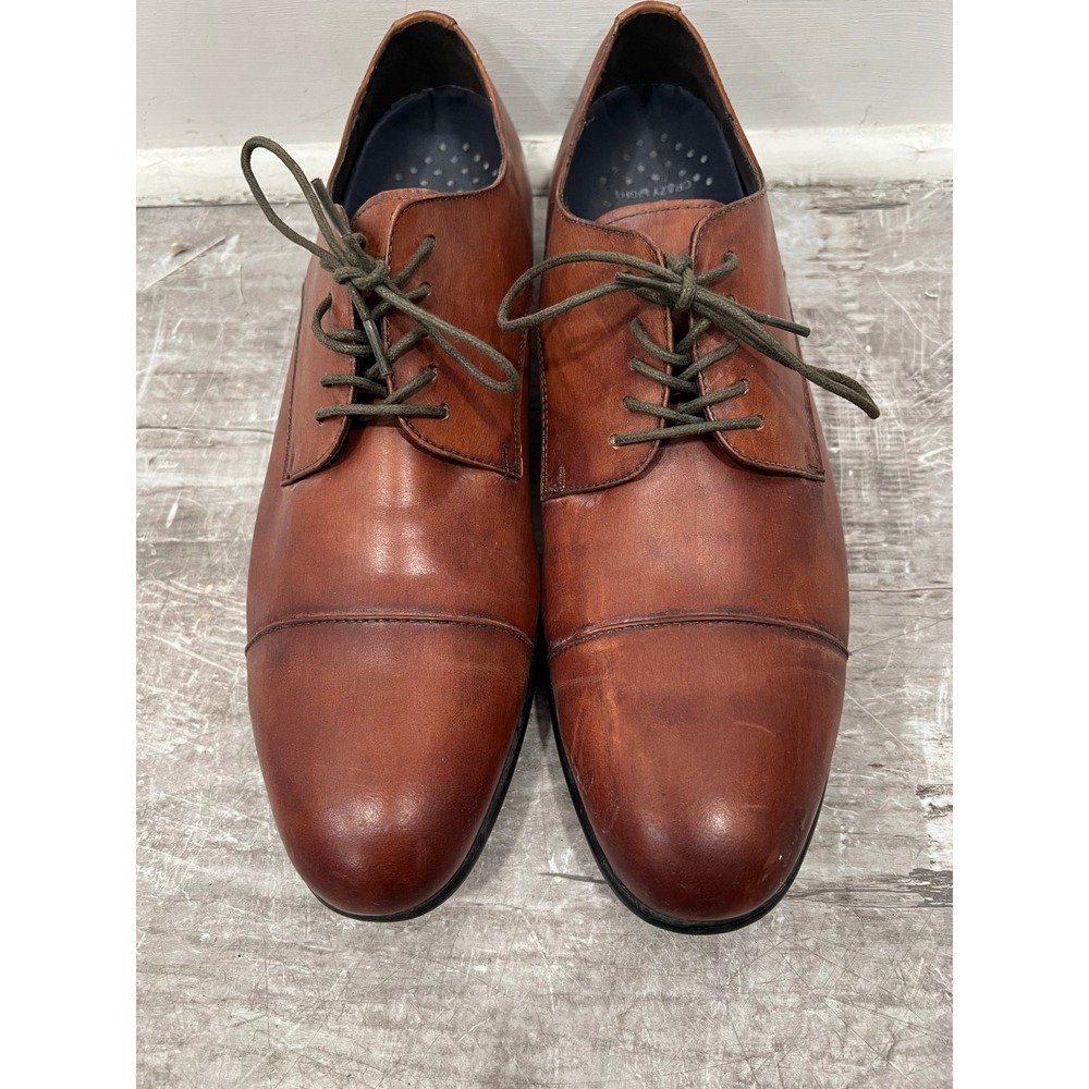 Aldo Mens Oxfords Brown Leather Adizero Cap Toe Crazy Light Dress Shoes Size 13
